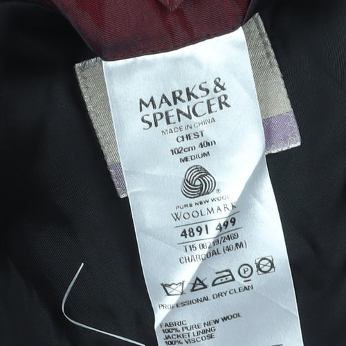Marks and Spencer Men's Black Blazer 40 Regular Classic
