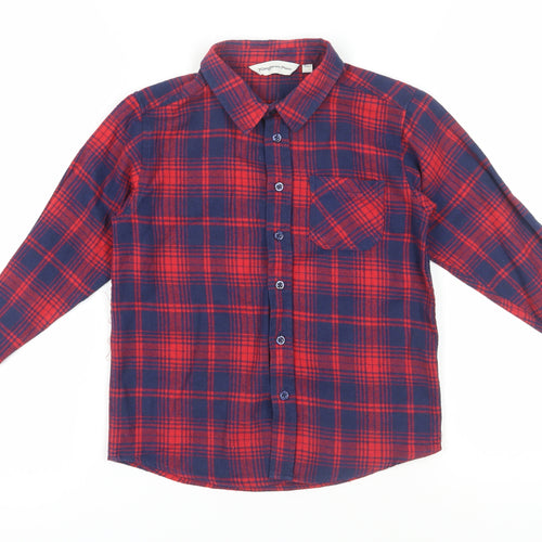 Kangaroo Poo Boys Red Plaid Button-Up Shirt Size 7-8 Years