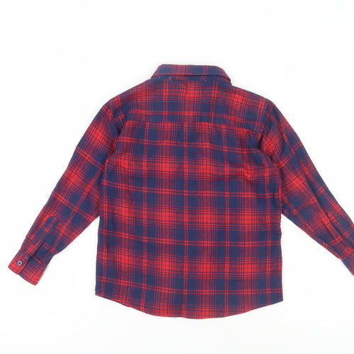 Kangaroo Poo Boys Red Plaid Button-Up Shirt Size 7-8 Years