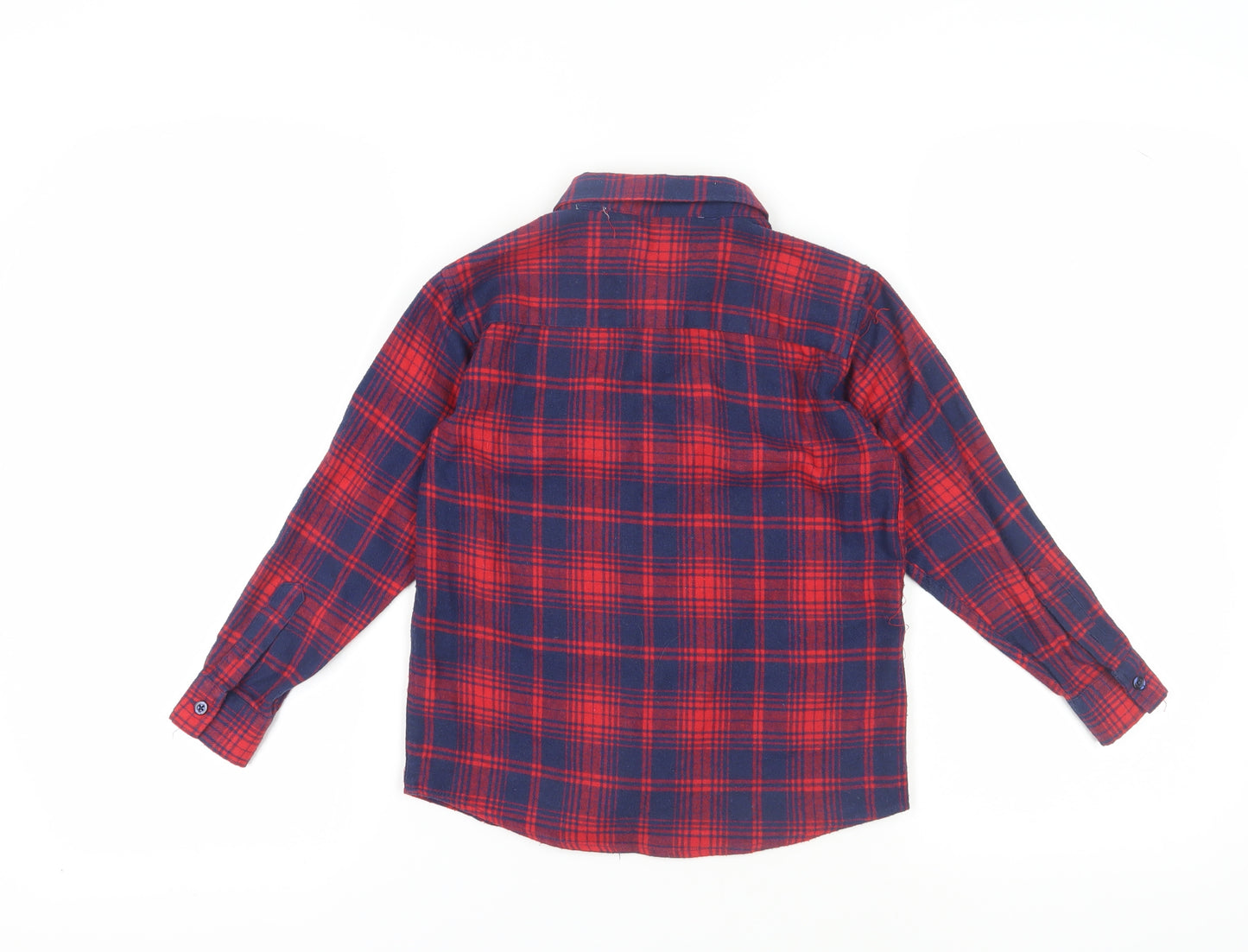 Kangaroo Poo Boys Red Plaid Button-Up Shirt Size 7-8 Years