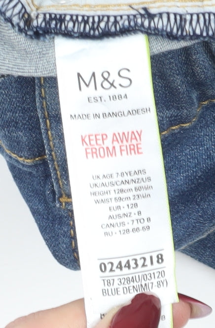 Marks and Spencer Boys Blue Straight Jeans 7 Years