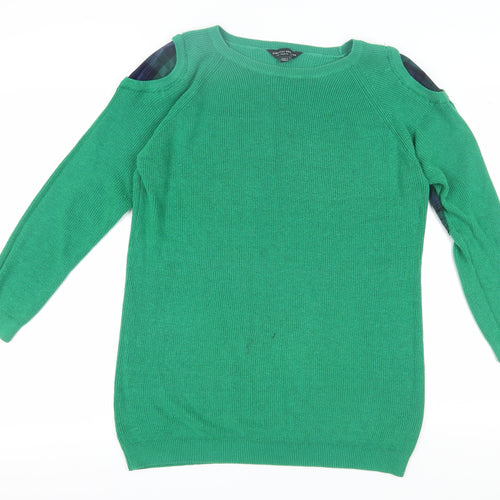 Dorothy Perkins Women's Green Cold Shoulder Jumper
