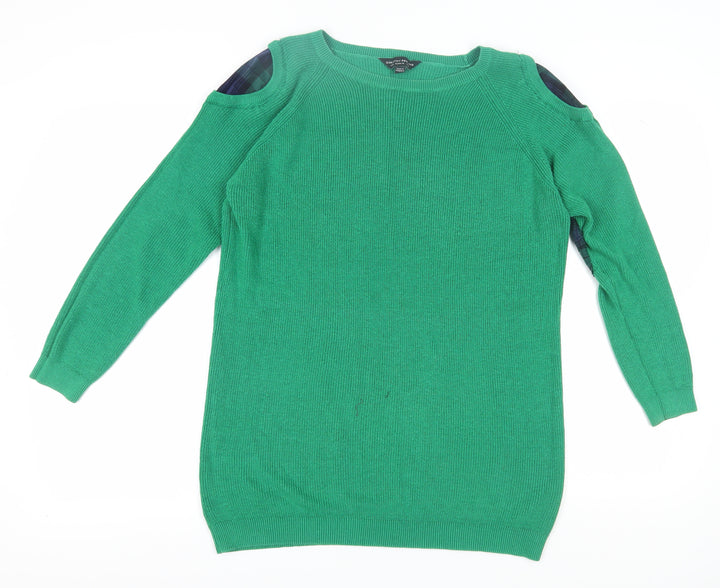 Dorothy Perkins Women's Green Cold Shoulder Jumper