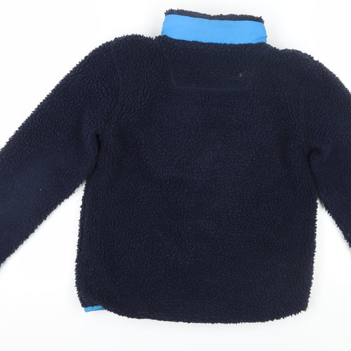 John Lewis Boys Blue Fleece Jacket, 12 Years, Colourblock Design