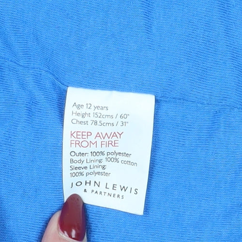 John Lewis Boys Blue Fleece Jacket, 12 Years, Colourblock Design
