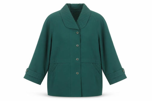 Front view of Eastex Women's Green Classic Button Coat, size 12
