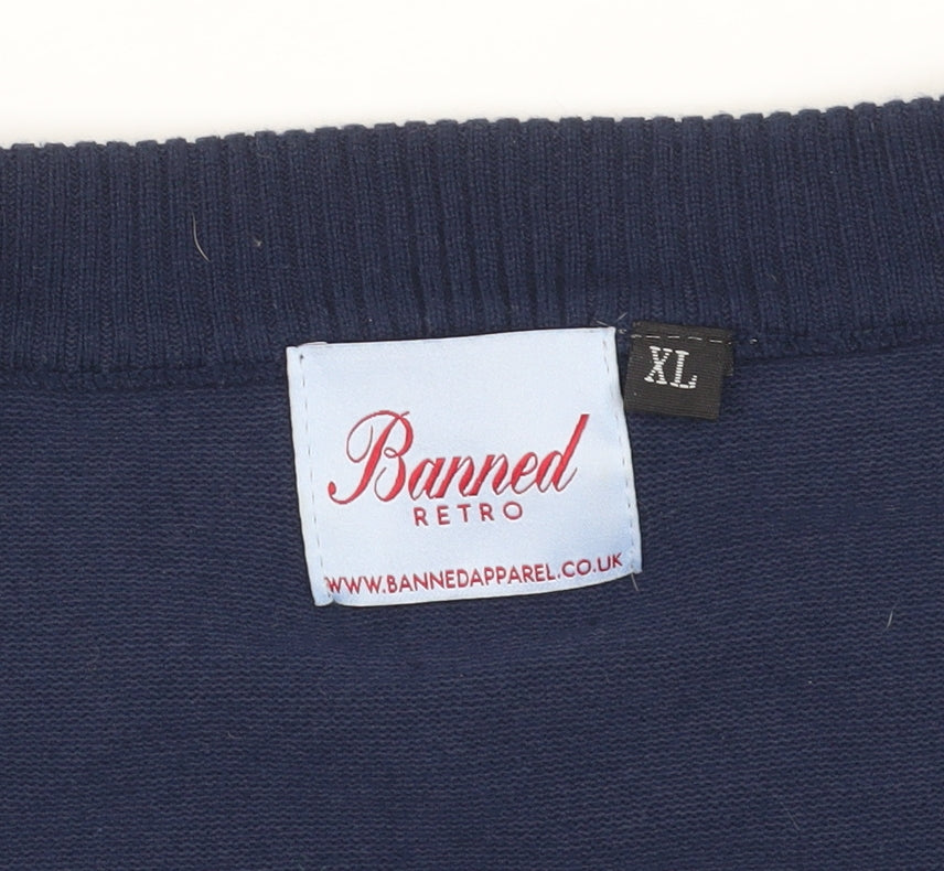 Banned Retro Women's Blue XL Cardigan with Lemons