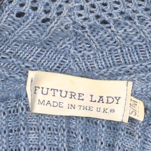 Future Lady Women's Blue Acrylic Cardigan, Sz S