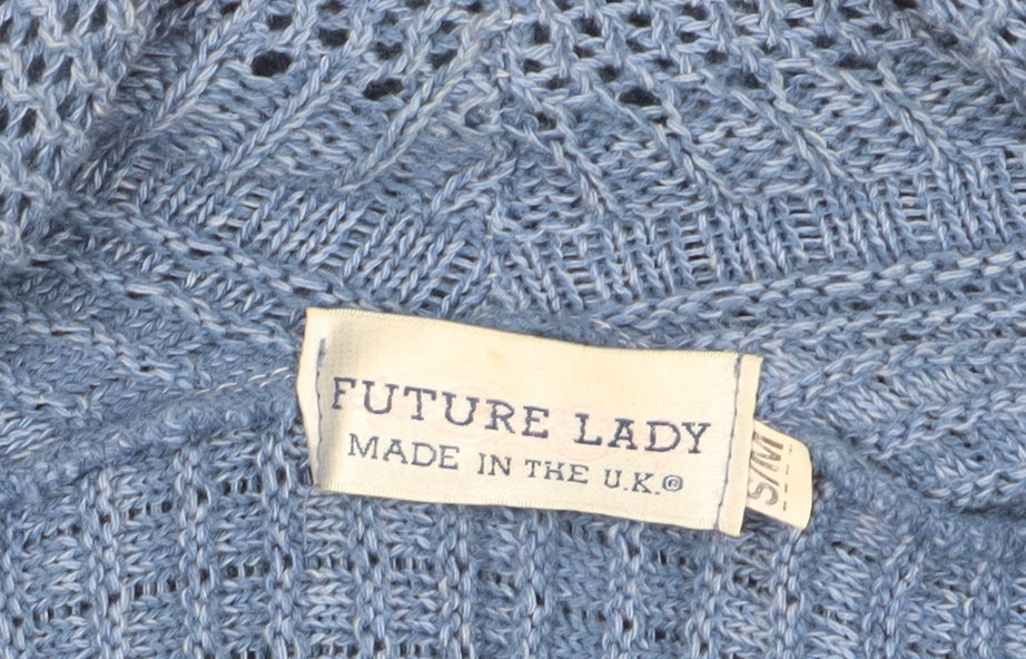 Future Lady Women's Blue Acrylic Cardigan, Sz S