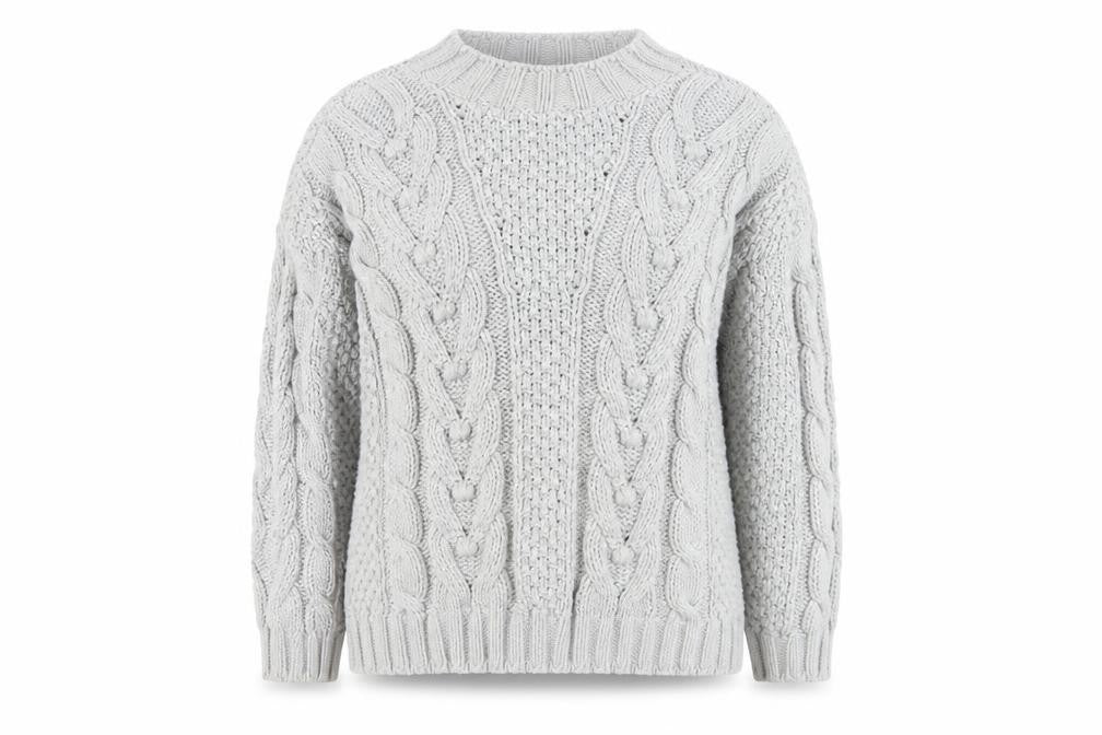 Front view of Dorothy Perkins Women's Ivory Crew Neck Jumper, size S