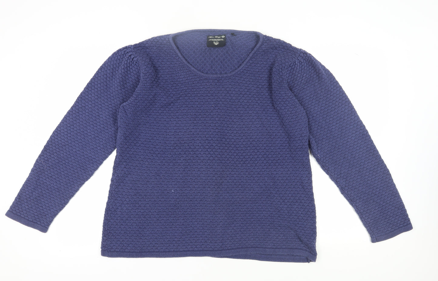 Marc Lauge Men's Blue Waffle-Knit Pullover, 2XL