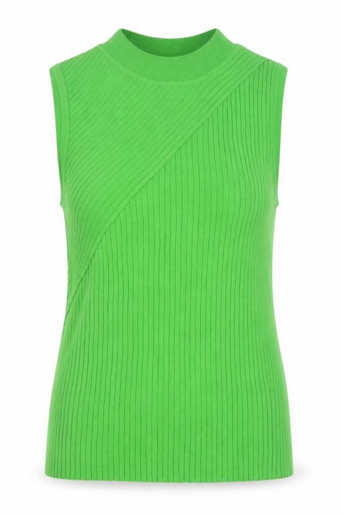 Front view of Next Women's Green Sleeveless Mock Neck Tank