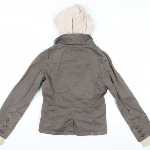 Fishbone Women's Grey Hooded Jacket, Size S, Casual Style