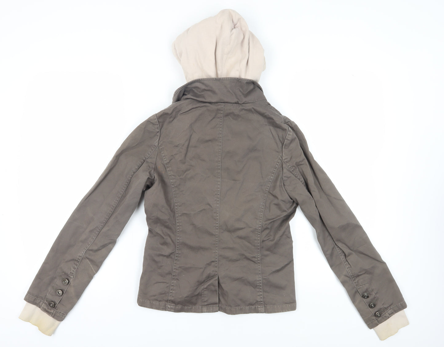 Fishbone Women's Grey Hooded Jacket, Size S, Casual Style