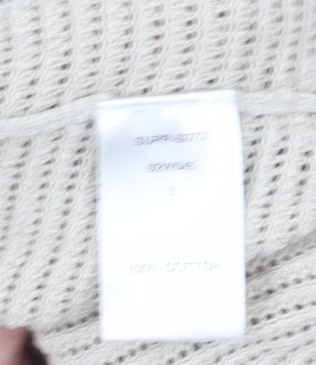 Together Women's Beige Crochet Accent Cardigan L