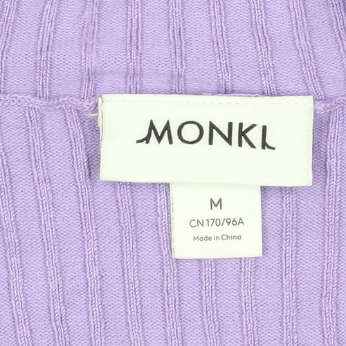 Monki Women's Purple Cropped Knit Blouse M