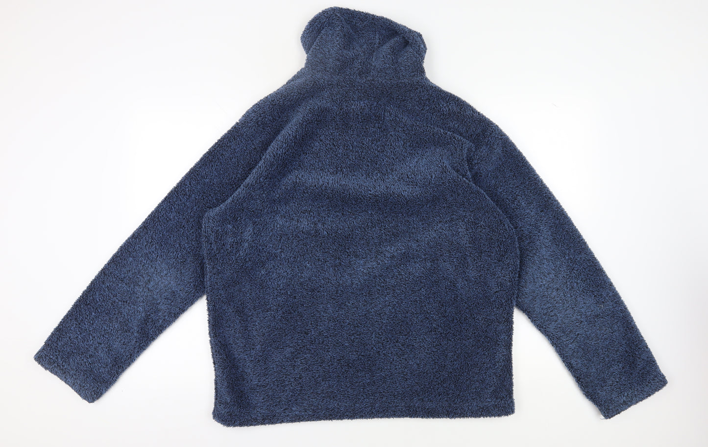 Marks and Spencer Men's Blue Fleece Hooded Sweatshirt L
