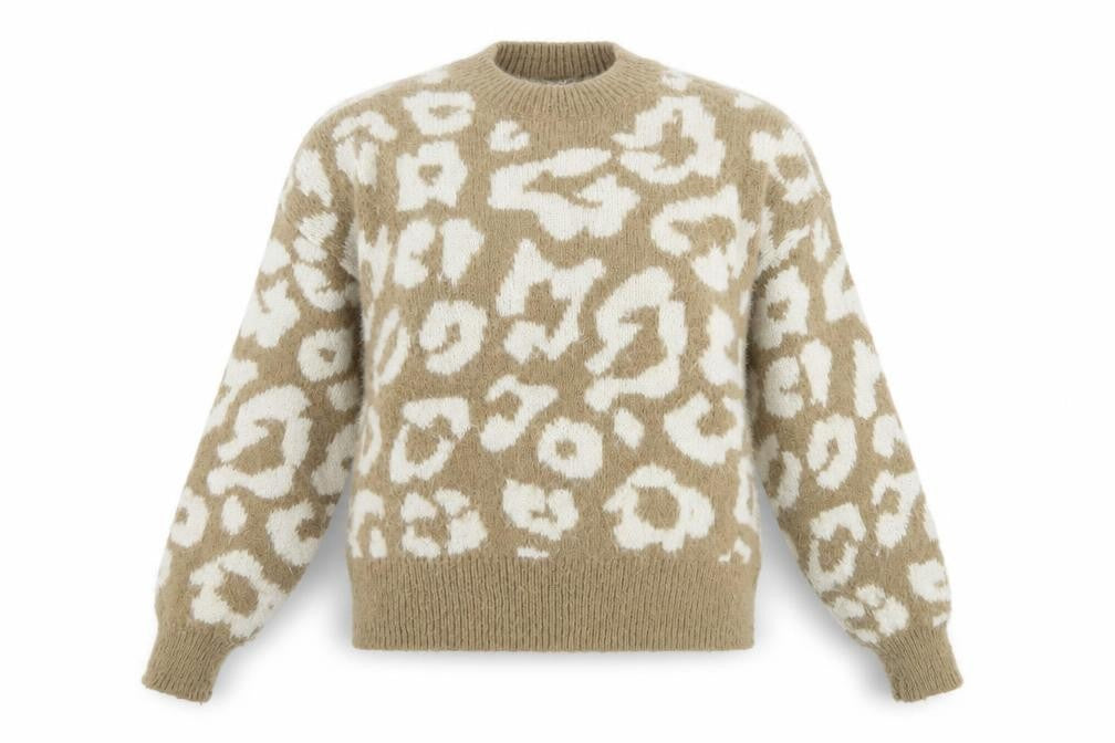 Front view of Next Women's Beige Animal Knit Jumper M