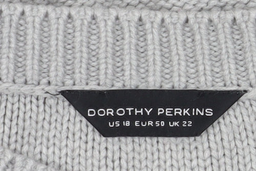 Dorothy Perkins Women's Grey Jumper Size 22