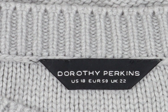 Dorothy Perkins Women's Grey Jumper Size 22