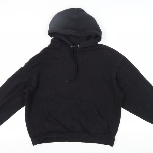 Monki Women's Black Cotton Pullover Hoodie, S