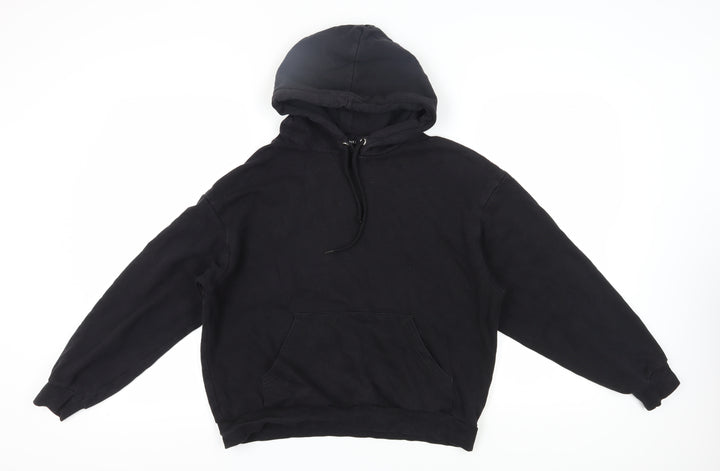 Monki Women's Black Cotton Pullover Hoodie, S