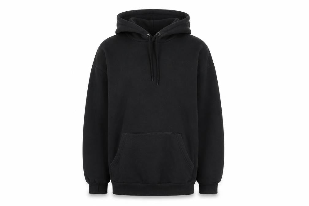 Front view of Monki Women's Black Cotton Pullover Hoodie, S