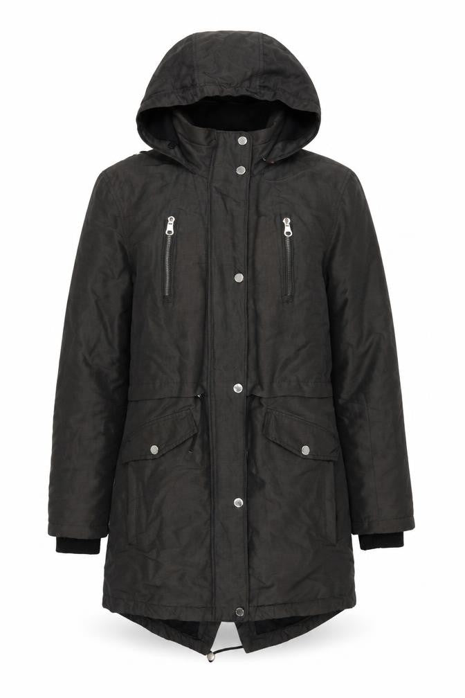 Front view of Marks & Spencer Women's Black Parka Jacket, size 8