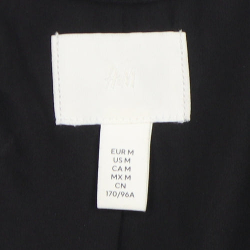 H&M Black Double-Breasted Blazer M Unisex Adults