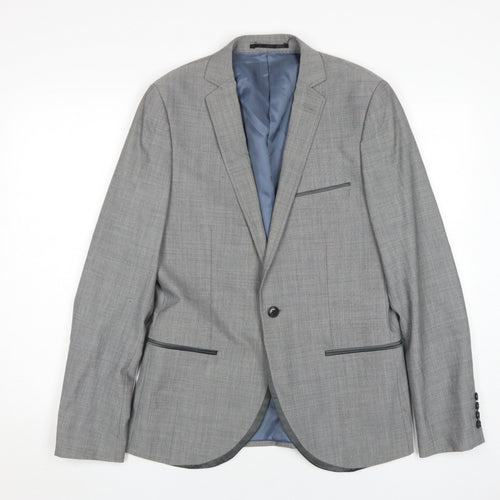 Topman Men's Grey Blazer 38, Classic Formal