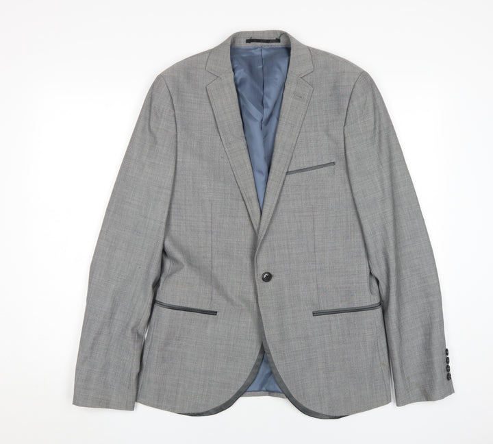 Topman Men's Grey Blazer 38, Classic Formal