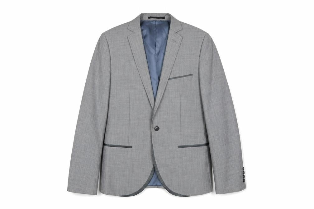 Front view of Topman Men's Grey Blazer 38, Classic Formal