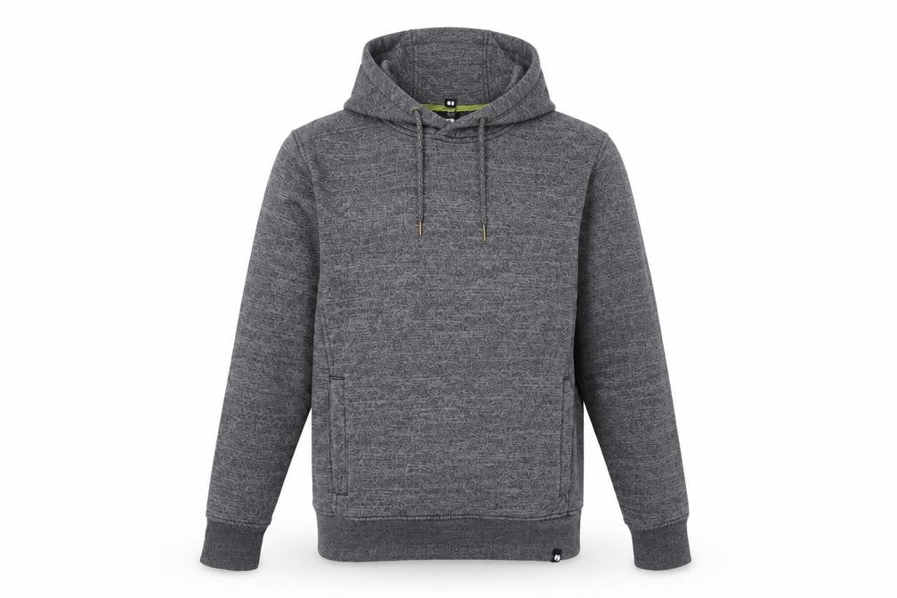 Front view of Sneaker Freak Men's Grey S Pullover Hoodie, Cotton Blend