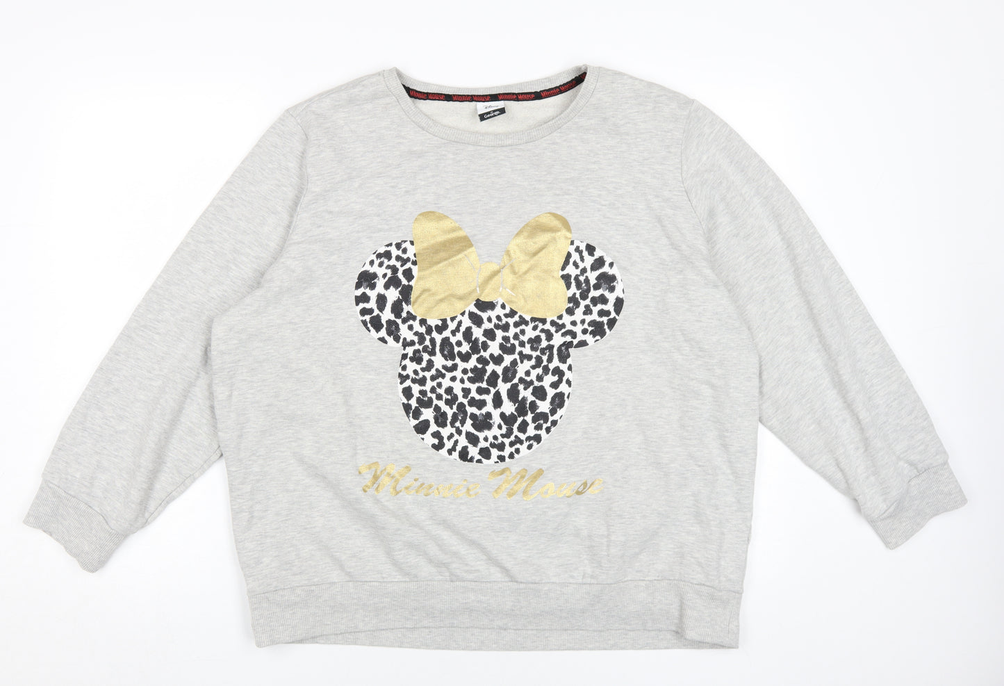 Disney Women's Grey Pullover Minnie Mouse Sweatshirt, UK 24-26