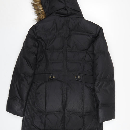 Larry Levine Women's Black S Puffer Coat, Hooded & Lined