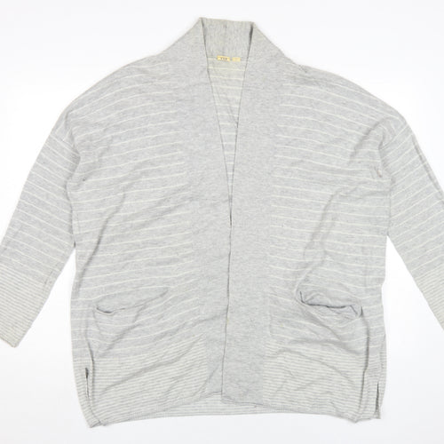 GAP Women's Grey Striped Cardigan L Casual
