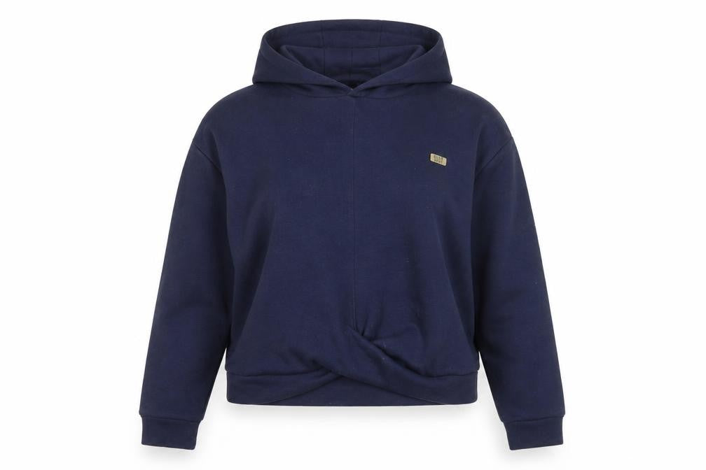 Front view of ELLE Sport Women's Blue Pullover Hoodie, size L