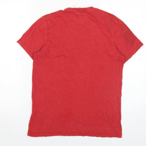 Adidas Unisex Red Basic T-Shirt, S, Casual Crew Neck