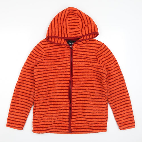 Peter Storm Girls Orange Striped Hooded Jacket 13 Years