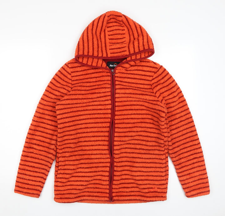Peter Storm Girls Orange Striped Hooded Jacket 13 Years