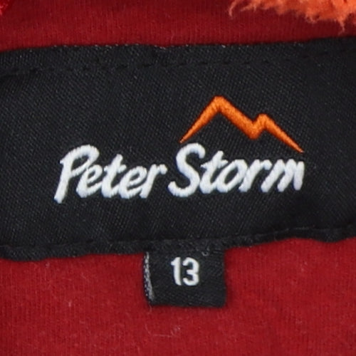Peter Storm Girls Orange Striped Hooded Jacket 13 Years