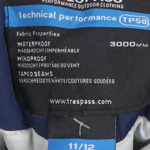 Trespass Boys Blue Waterproof Puffer Jacket 11-12 Years