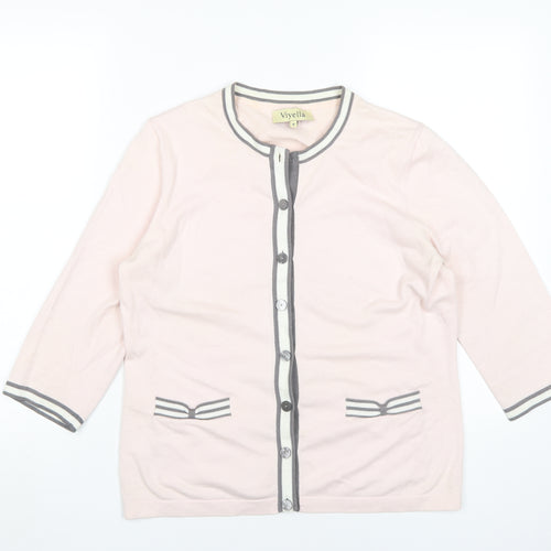 Viyella Women's Pink Cardigan, Medium, Round Neck