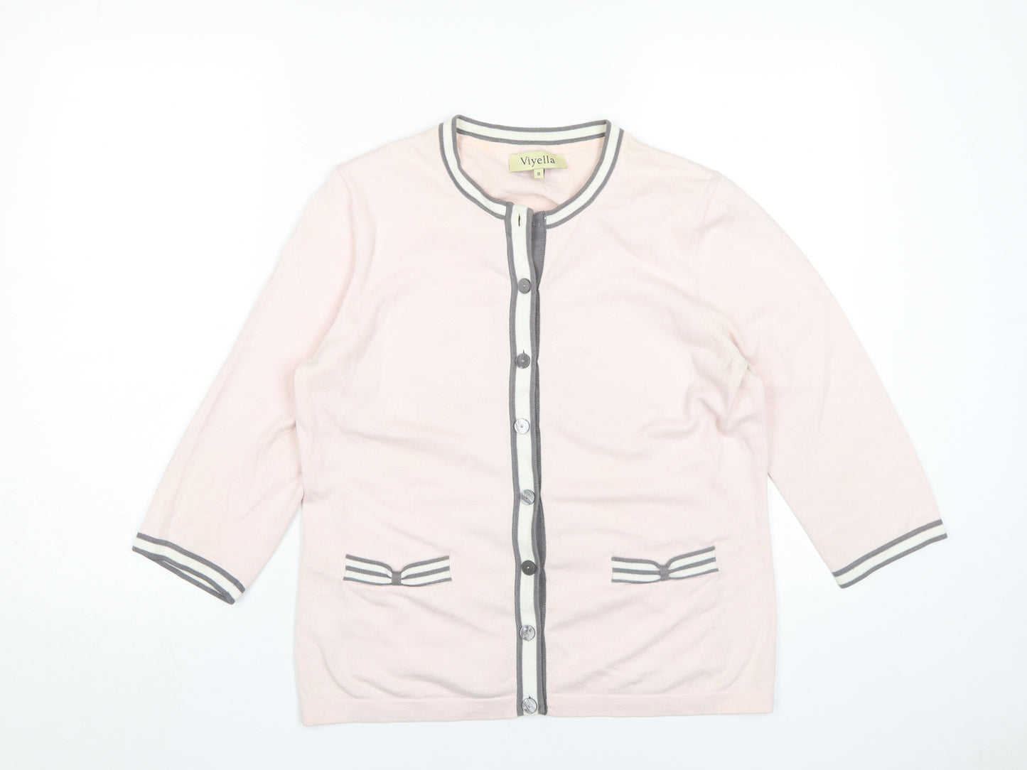 Viyella Women's Pink Cardigan, Medium, Round Neck