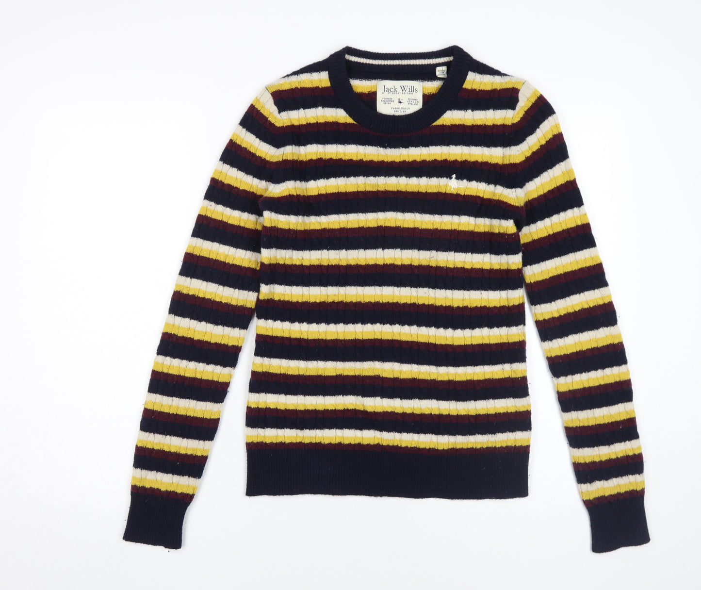 Jack Wills Women's Striped Wool Jumper, Size 10