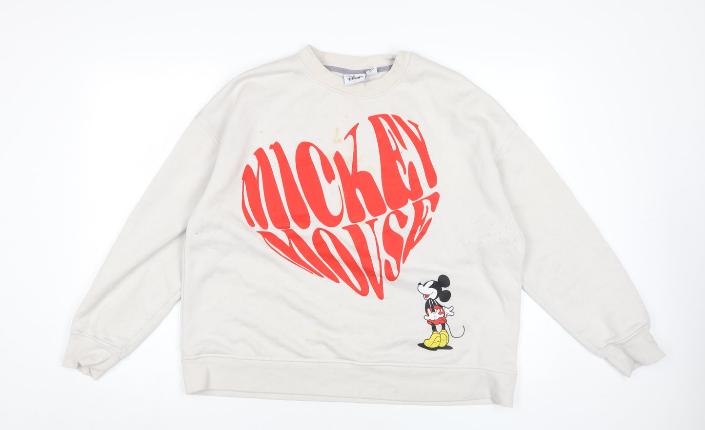 Disney Women's Ivory XL Mickey Mouse Sweatshirt