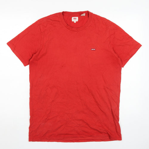 Levi's Men's Red Medium Cotton Crew Neck T-Shirt