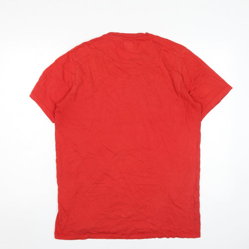 Levi's Men's Red Medium Cotton Crew Neck T-Shirt
