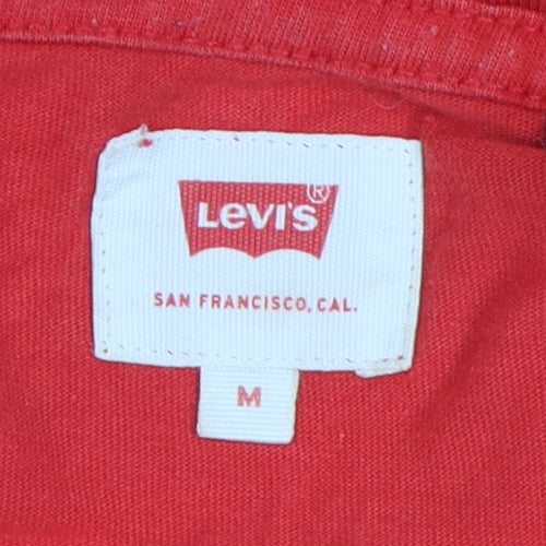 Levi's Men's Red Medium Cotton Crew Neck T-Shirt