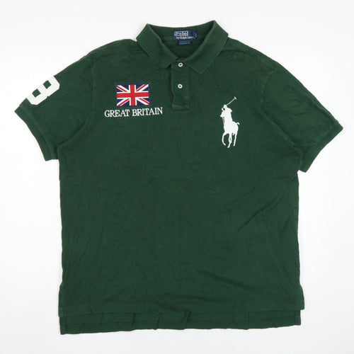 Ralph Lauren Men's Green Polo, Size XL, Short Sleeve